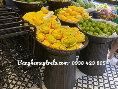 Giỏ mây nhựa trưng trái cây hoa quả 4