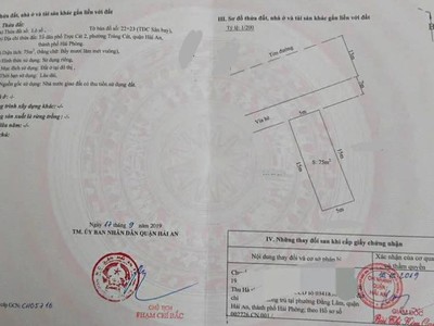 Bán lô đất mặt đường 40m view công viên TDC Tràng Cát, Hải An 75m2 giá chỉ 55tr/m2 0