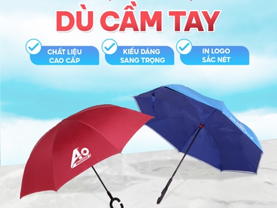 Ô dù cầm tay in logo - thiết kế in ấn theo yêu cầu 0
