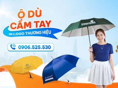 Ô dù cầm tay in logo - thiết kế in ấn theo yêu cầu 2