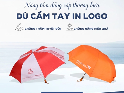 Ô dù cầm tay in logo - thiết kế in ấn theo yêu cầu 1
