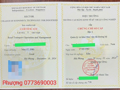 Đào tạo chứng chỉ sơ cấp vận tải uy tín 0