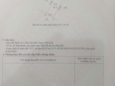 Đất phân lô tt trạm trôi, xã hoài đức chung đường bt lideco giá 15xtr/m 3