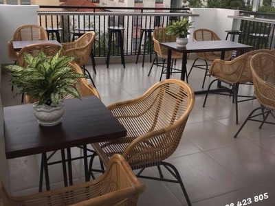 Ghế chân sắt mây 0