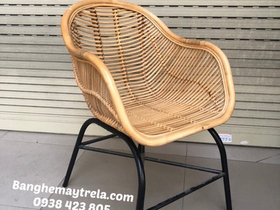 Ghế chân sắt mây 2