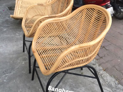 Ghế chân sắt mây 3