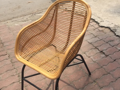 Ghế chân sắt mây 4