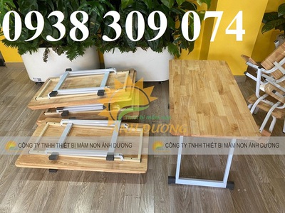 Bàn gỗ mầm non, ghế gỗ mầm non, bàn ghế gỗ nhà trẻ 2