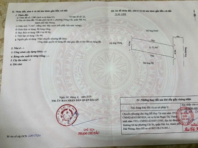 Bán đất mặt đường Cát Linh   Tràng Cát dt 71,4m2   4,5 x 16   đường nhựa trước mặt 8m. 0