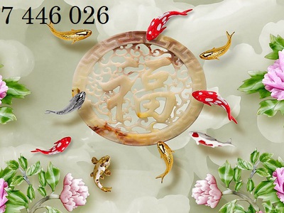 Tranh gạch cá chép vàng HP783733 4