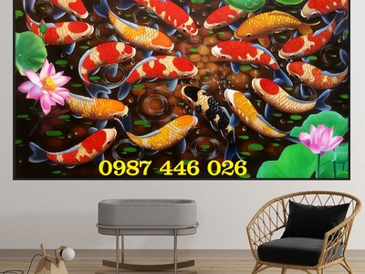 Tranh gạch cá chép vàng HP783733 5