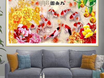 Tranh gạch cá chép vàng HP783733 8