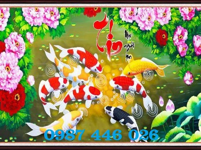 Tranh gạch cá chép vàng HP783733 0