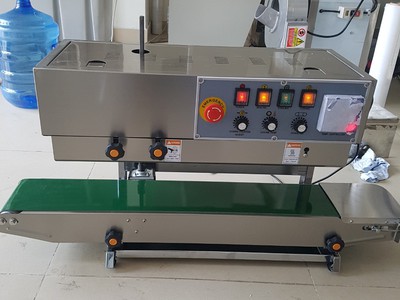 Máy hàn miệng túi liên tục dạng đứng, máy hàn túi có dịch nước, máy ép bao nilong, máy hàn bao bì 0