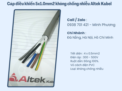 Cáp điều khiển 5x1.0mm2 không chống nhiễu Altek Kabel Đà Nẵng, Hải Dương, Hải Phòng 3