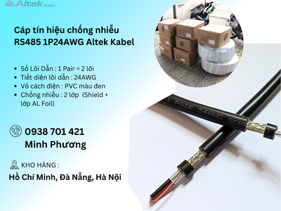 Cáp tín hiệu chống nhiễu RS485 1p24awg Altek Kabel Đà Nẵng, Quảng Bình, Hồ Chí Minh 0