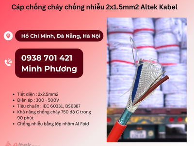 Cáp chống cháy chống nhiễu Altek Kabel 2x1.5 Đà Nẵng, Quảng Ngãi, Quảng Trị 3
