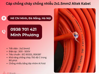 Cáp chống cháy chống nhiễu Altek Kabel 2x1.5 Đà Nẵng, Quảng Ngãi, Quảng Trị 2