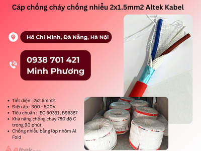 Cáp chống cháy chống nhiễu Altek Kabel 2x1.5 Đà Nẵng, Quảng Ngãi, Quảng Trị 0
