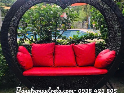 Ghế trái tim mây nhựa chụp hình 5