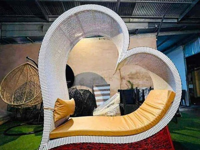 Ghế trái tim mây nhựa chụp hình 7