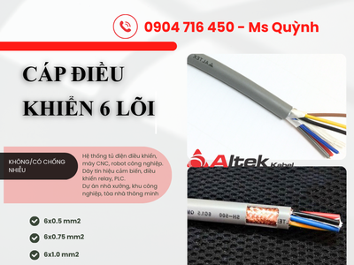Cáp điều khiển Altek Kabel 6x0.5, 6x0.75, 6x1.0, 6x1.5 Đà Nẵng, Hà Nội 2