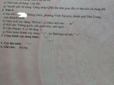 Sở hữu ngay lô đất đẹp tặng kèm nhà cấp 4  - giá tốt - vị trí đắc địa tại p.vĩnh nguyên, tp nha 3