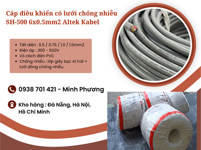 Cáp điều khiển có lưới chống nhiễu SH-500 6x0.5mm2 Altek Kabel Hà Nội, Huế, Quy Nhơn 3