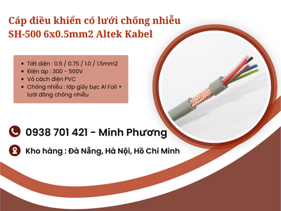 Cáp điều khiển có lưới chống nhiễu SH-500 6x0.5mm2 Altek Kabel Hà Nội, Huế, Quy Nhơn 2