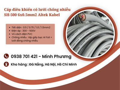 Cáp điều khiển có lưới chống nhiễu SH-500 6x0.5mm2 Altek Kabel Hà Nội, Huế, Quy Nhơn 1