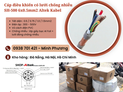 Cáp điều khiển có lưới chống nhiễu SH-500 6x0.5mm2 Altek Kabel Hà Nội, Huế, Quy Nhơn 0