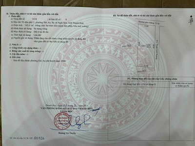 Chính chủ bán đất tdp 3, phường hải an, thị xã nghi sơn, thanh hóa 0