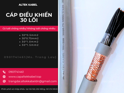 Cáp điều khiển 30x0.5/30x0.75/30x1.0/30x1.5 Altek Kabel 0