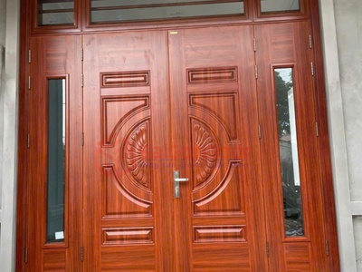 Cửa thép vân gỗ đẹp chuẩn gỗ,bền chuẩn thép 1
