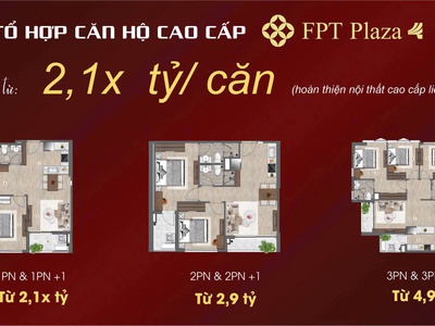 Căn 2PN giá từ 2.9 tỷ full nội thất liền tường cao cấp - FPT PLAZA 4 6
