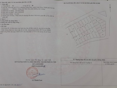 Chính chủ cần bán lô đất khu đấu giá tt5a giang biên, long biên, hà nội 1