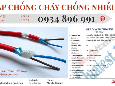 Cáp Chống Cháy Chống Nhiễu 2x0.75 Đà Nẵng, Hà Nội, Hồ Chí Minh. 1