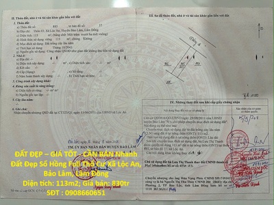 Đất đẹp giá tốt - cần bán nhanh đất đẹp sổ hồng full thổ cư xã lộc an, bảo lâm, lâm đồng 0