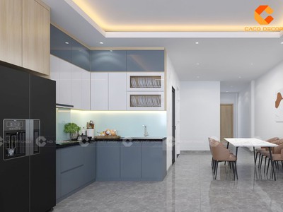 Tủ Bếp Gỗ Công Nghiệp Chữ L Thiết Kế Hiện Đại 0