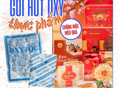 Cách bảo quản chống mốc bánh mứt, nhờ gói hút oxy oxytoc 0