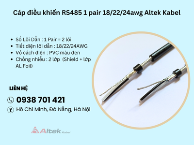 Cáp điều khiển RS485 1 pair 18/22/24awg Altek Kabel Quảng Bình, Đà Nẵng, Phú Yên 3