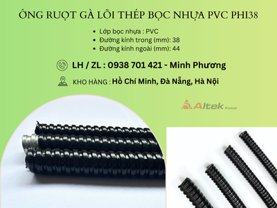 Ống ruột gà lõi thép bọc nhựa Pvc phi38 Huế, Quảng Trị, Quy Nhơn 1