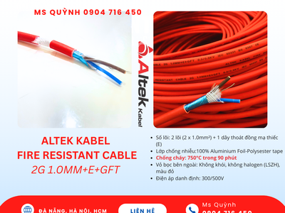 Cáp chống cháy chống nhiễu Altek Kabel 2x1.0 Sài Gòn, Hà Nội, Đà Nẵng 2