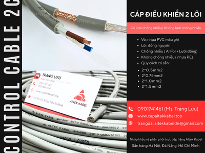 Cáp điều khiển RVVP/CXV 2x0.5, 2x0.75, 2x1.0, 2x1.5 Hà Nội, Đà Nẵng, HCM 3