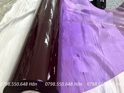 Màng dẻo pvc trong màu tím - dày 0.3mm- khổ 1m4 - dài 80m 1
