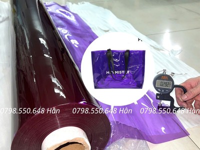 Màng dẻo pvc trong màu tím - dày 0.3mm- khổ 1m4 - dài 80m 0