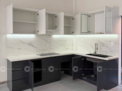 Tủ Bếp Gỗ Công Nghiệp MDF Chữ L Hiện Đại Tiện Nghi 2