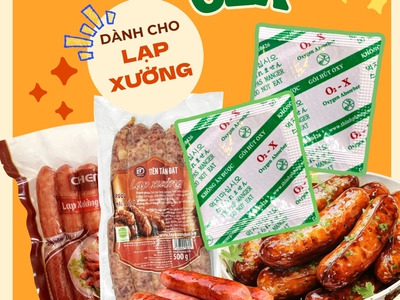 Bảo quản lạp xưởng an toàn nhờ gói hút oxy O2X Thịnh Phong 0