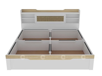 Giường Ngủ Gỗ Công Nghiệp Có Kệ Trang Trí Tối Ưu Lưu Trữ 1