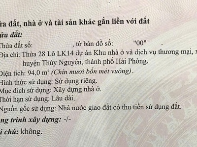 Chính chủ bán đất lô góc   hướng đông nam hiếm tại kđt quang minh green city   thủy nguyên, hải 4